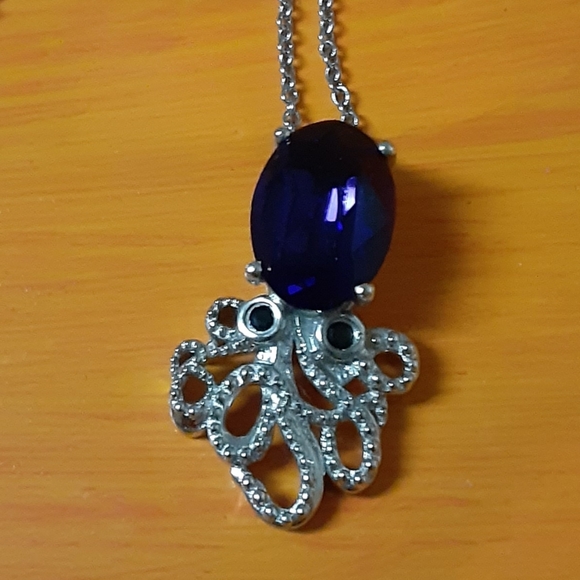 Jewelry - AMETHYST Octopus 925 Silver Pendant & Chain